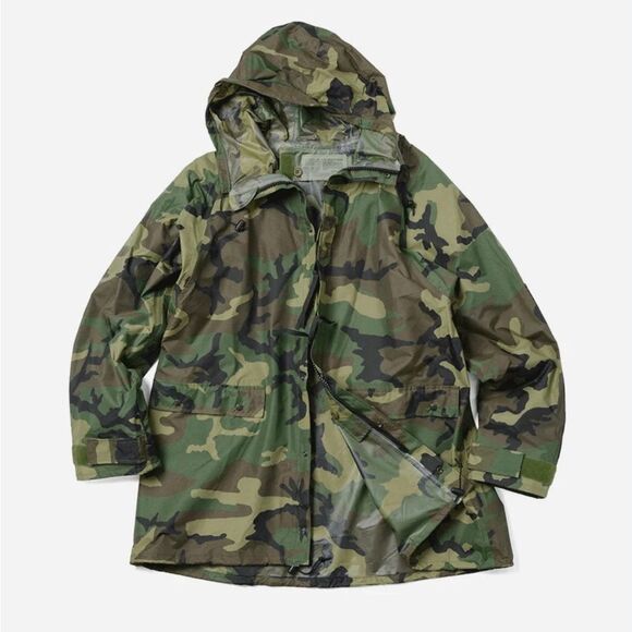 ORC INDUSTRIES Woodland Camouflage Improved Rainsuit Parka-L - Picture 1 of 9